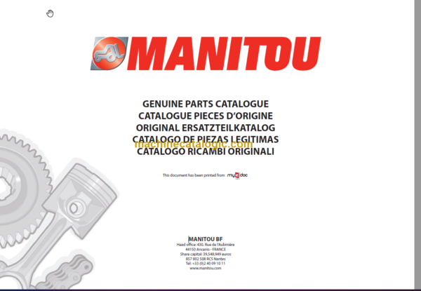 Manitou MT 1030 S S3 E2 Parts Catalogue