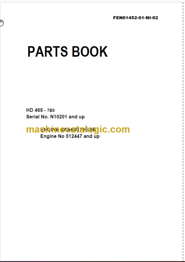 Komatsu HD465-7E0 Engine Parts Book