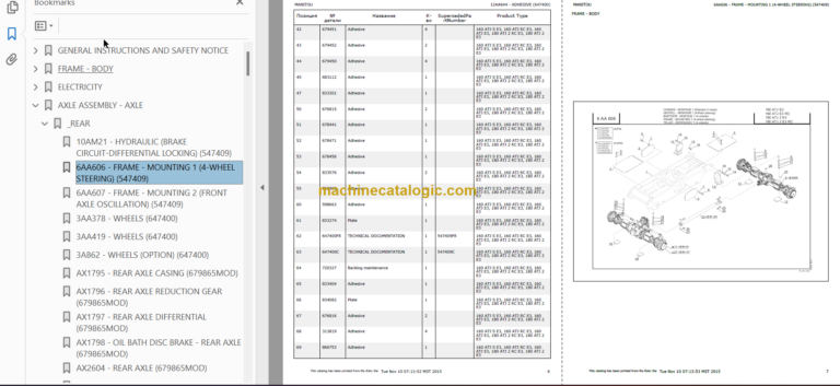 Manitou 160 ATJ E3 Parts Catalogue