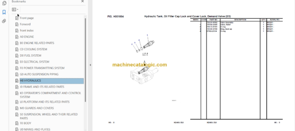 Komatsu HD465-7E0 Engine Parts Book