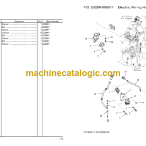 Komatsu PC138US-11 Hydraulic Excavator Parts Book