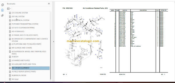 Komatsu HD465-7E0 Engine Parts Book