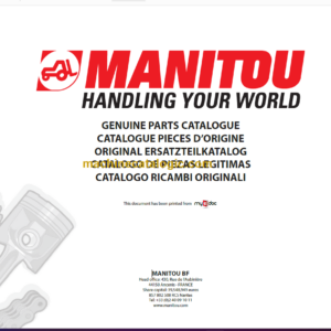 Manitou MT 620 T EVOLUTION SC-E3 Parts Catalogue