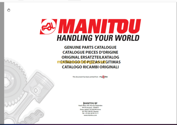 Manitou MT 620 T EVOLUTION SC-E3 Parts Catalogue