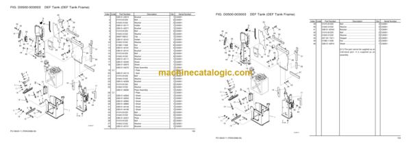 Komatsu PC138US-11 Hydraulic Excavator Parts Book