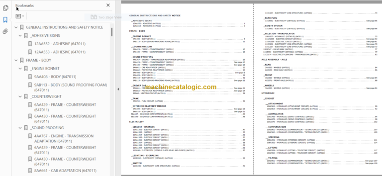 Manitou MT 620 T EVOLUTION SC-E3 Parts Catalogue