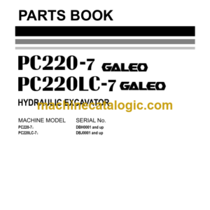 Komatsu PC220-7 PC220LC-7 Hydraulic Excavator Parts Book