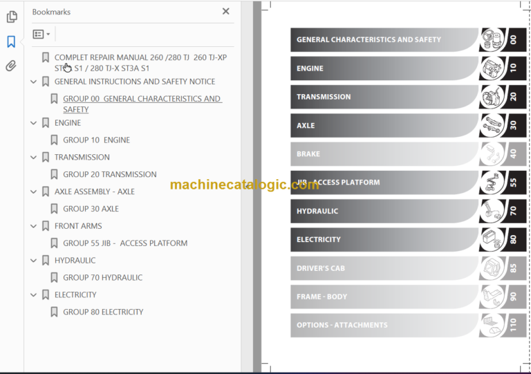Manitou 280 TJ Repair Manual