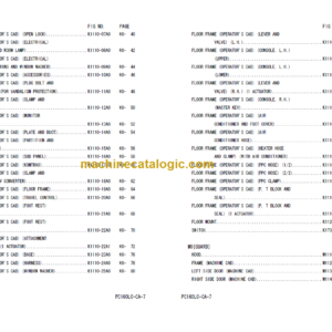 Komatsu PC160LC-7 Hydraulic Excavator Parts Book