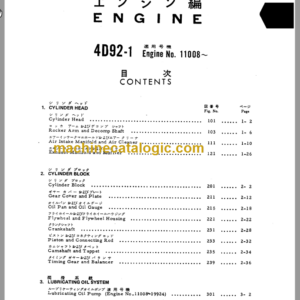 Komatsu D20S-3 D20Q-3 D21S-3 D21Q-3 Bulldozer Parts Book