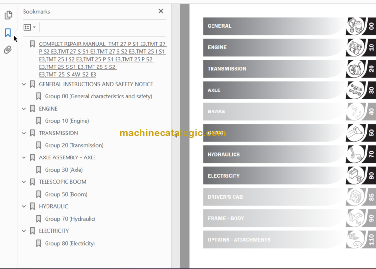 Manitou TMT 25S REPAIR MANUAL