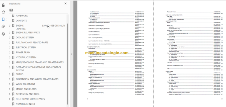 Komatsu WA200-5 Wheel Loader SAA6D102E-2EE-8 Parts Book