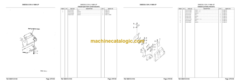 Komatsu D85ESS-2 Bulldozer Parts Catalog