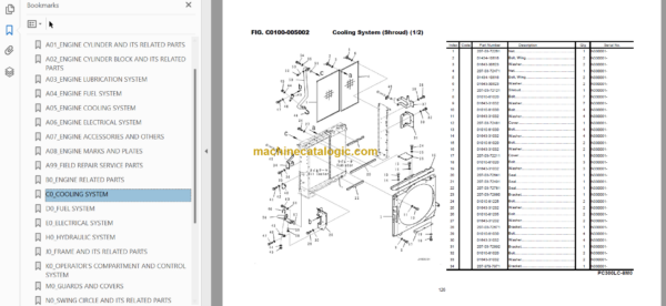 Komatsu PC300LC-8M0 SAA6D114E-3F Parts Book