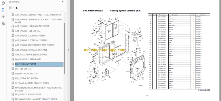 Komatsu PC300LC-8M0 SAA6D114E-3F Parts Book