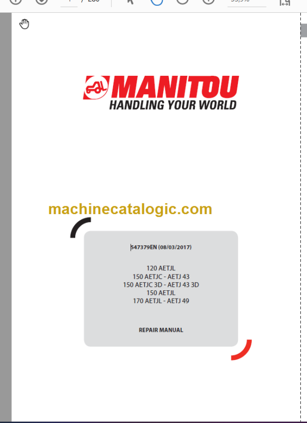 Manitou 150 AETJL REPAIR MANUAL