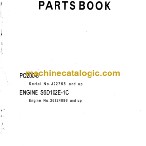 Komatsu PC200-6 Engine S6D102E-1C Parts Catalog