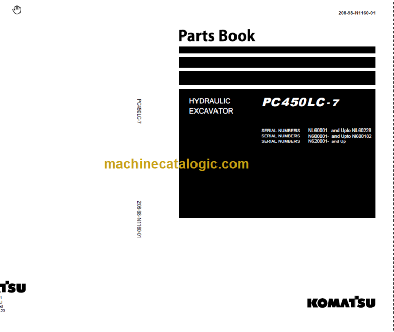 Komatsu PC450LC-7 Hydraulic Excavator Parts Book