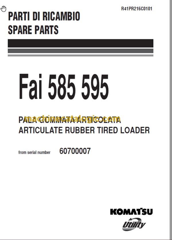 Komatsu Fai 585-595 Spare Parts Book