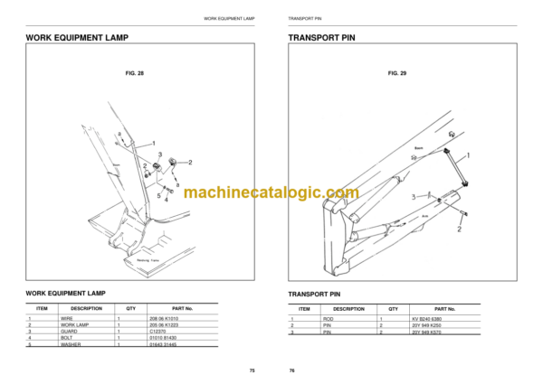 Komatsu PC450LC-6K Hydraulic Excavator Parts Catalog Supplement