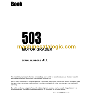 Komatsu 503 Motor Grader Parts Book