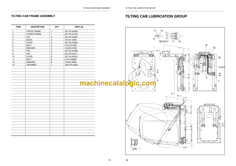 Komatsu PC450LC-6K Hydraulic Excavator Parts Catalog Supplement