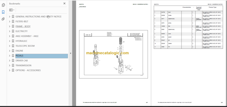 Manitou MT 1235 S TURBO S4 E3 Genuine Parts Catalogue