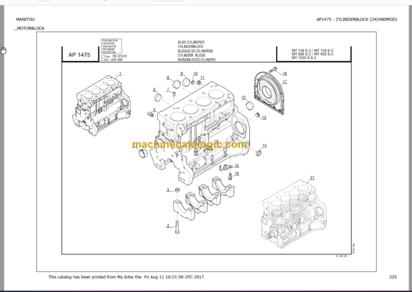 Manitou MT 932 - MT 732 SC E2 Parts Catalogue