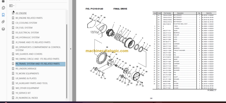 Komatsu PC450LC-7 Hydraulic Excavator Parts Book