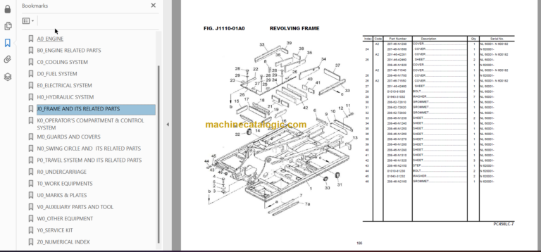 Komatsu PC450LC-7 Hydraulic Excavator Parts Book