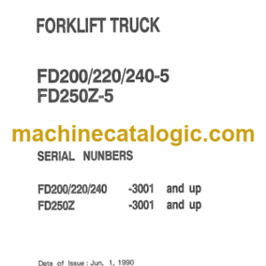 Komatsu FD200 FD220 FD240-5 FD250Z-5 Parts Book