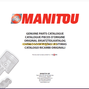 Manitou MT 932 SA Parts Catalogue