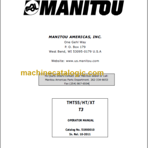 Manitou TMT55 HT XT T3 OPERATOR MANUAL