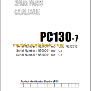 Komatsu PC130-7 Spare Parts Catalogue