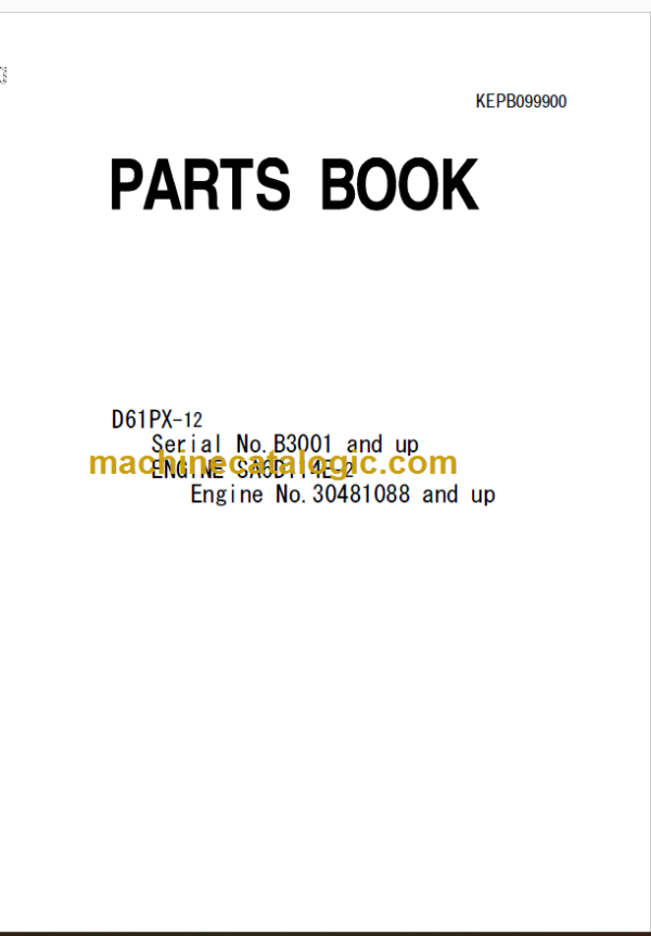 Komatsu D61PX-12 Parts Book