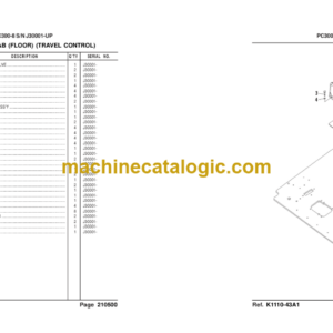 Komatsu PC300SE-8 PC300LCSE-8 Hydraulic Excavator Parts Book