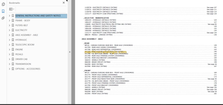 Manitou MT 1436 R PRIVILEGE Parts Catalogue