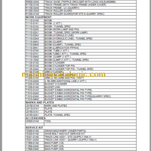 Komatsu PC130-7 Spare Parts Catalogue