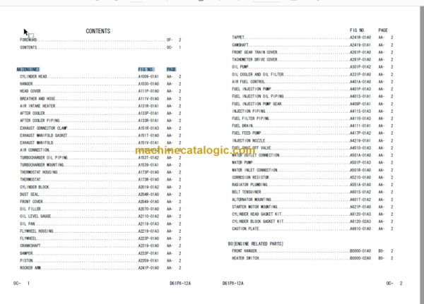 Komatsu D61PX-12 Parts Book