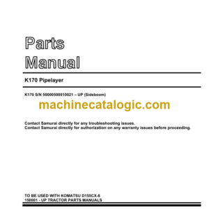 Komatsu K170 Pipelayer Parts Manual