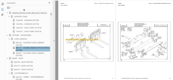 Manitou MT 932 SA Parts Catalogue