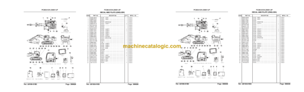 Komatsu PC300SE-8 PC300LCSE-8 Hydraulic Excavator Parts Catalog