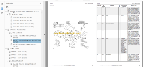 Manitou MT 932 SA Parts Catalogue