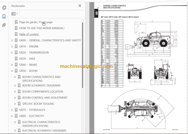 Manitou MT 1440 A E3 Repair Manual