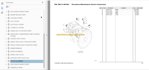 Komatsu PC200-8M0 PC200LC-8M0 FOR PANAMA Hyraulic Excavator Parts Book