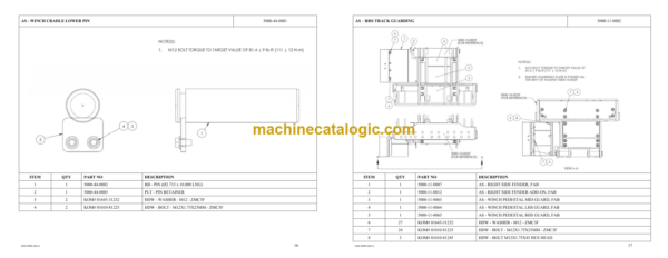 Komatsu K170 Pipelayer Parts Manual