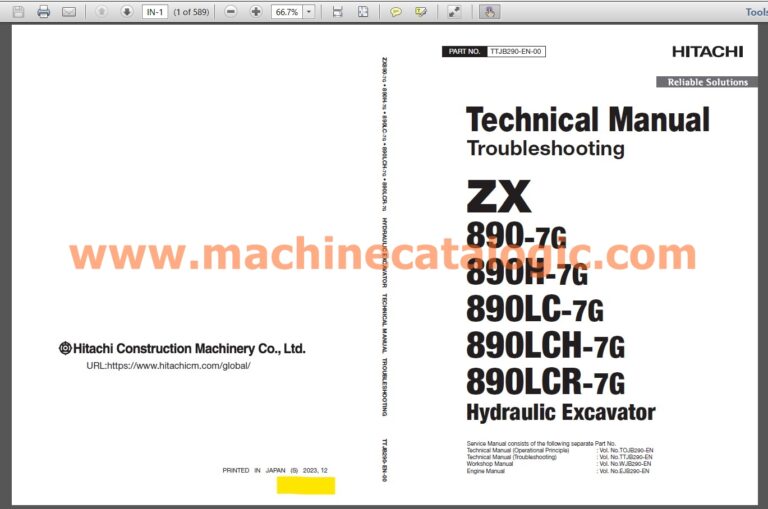 Hitachi 2024 Large Excavator & Mining Excavator Service Manual and Parts Catalog Full SET