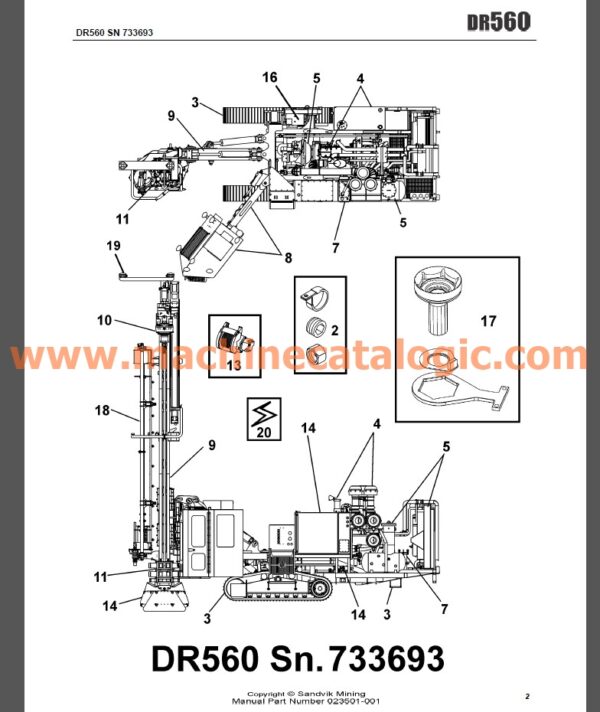 Sandvik DR560 Drill Rig Parts Manual PDF