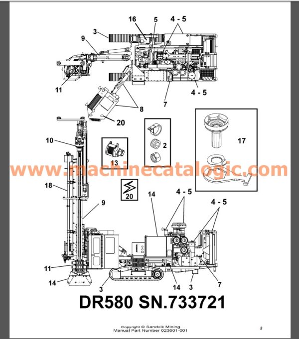 Sandvik DR580 Drill Rig Parts Manual