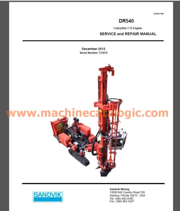 Sandvik DR540 Service and Repair Manual